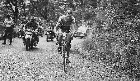 Michel Stolker tijdens zijn solorit in de Tour de France